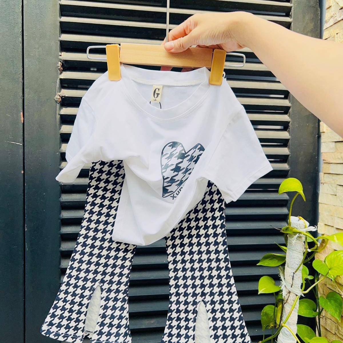 (Size 8Kg đến 26Kg)Set áo thun quần ống loe xẻ tà