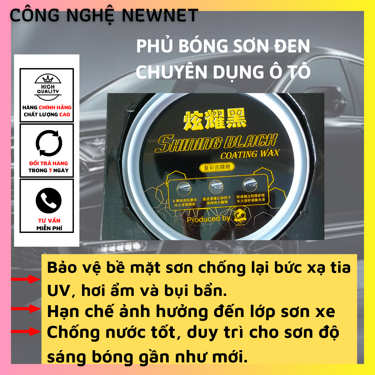Sáp Phủ Bóng Chuyên Dùng Cho Sơn Màu Đen (SHINING BLACK COATING WAX)