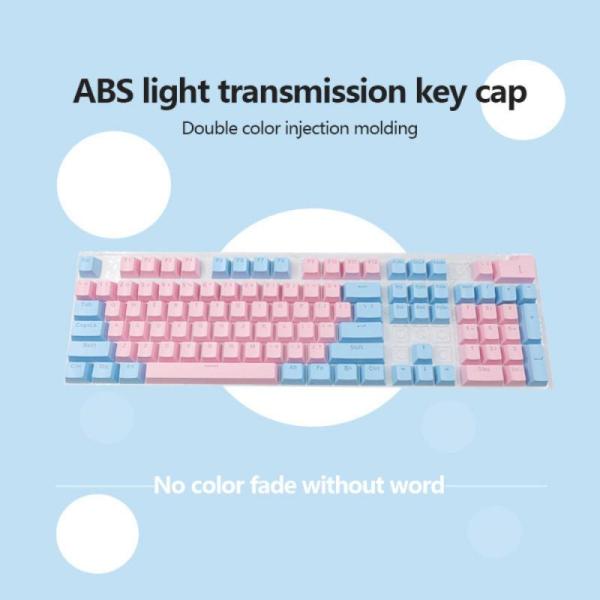 Cute keyboard cap Hot ABS Mechanical Keyboard Special Keycap 104 Key ABS Color DIY Double Injection Light Transmission Keyboard Cap Wear Resistant