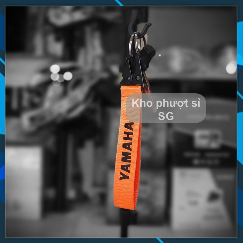 Móc khoá dây đeo cao cấp YAMAHA - Móc khoá xe máy nhiều logo chọn lựa (Dây cam)