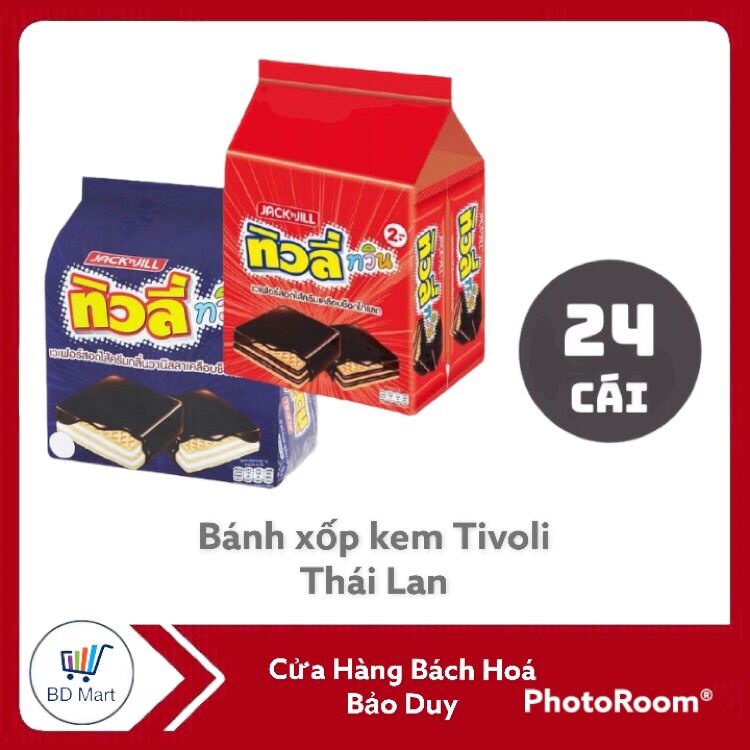 BÁNH XỐP KEM SOCOLA / VANI TIVOLI THÁI LAN GÓI 240GR- 20232