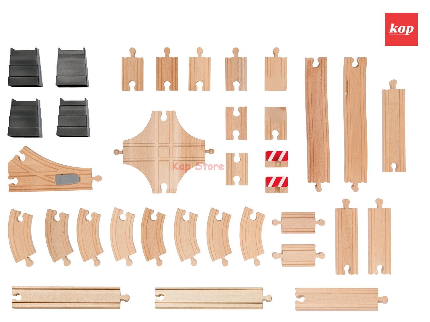 [HCM]Set mở rộng mô hình đường ray xe lửa gỗ 34 chi tiết