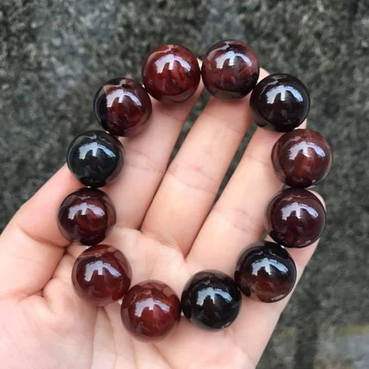 Vòng tay mã não nâu đỏ thiên nhiên size hạt 18ly