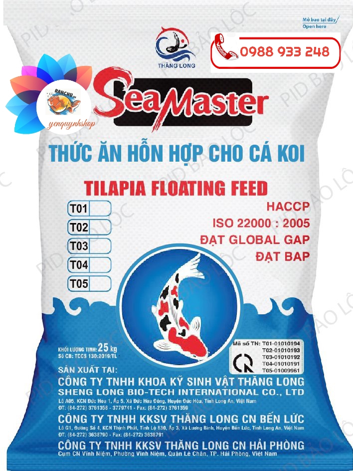 Cám cá Koi, cá Vàng SeaMaster || Túi 1Kg