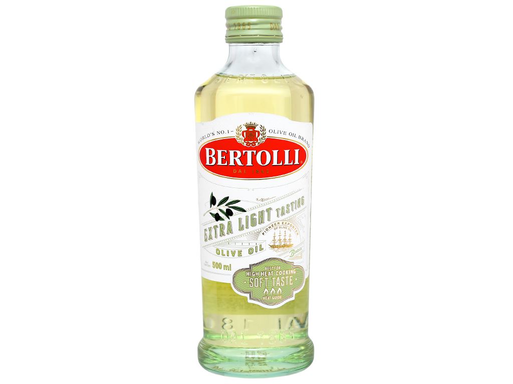 Dầu olive LIGHT Bertolli chai 500ml, LIGHT TASTE, Sản phẩm cao cấp
