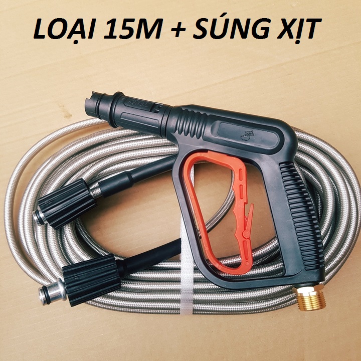 Dây xịt rửa xe áp lực 10,15,20m và súng rửa xe | ống dây rửa xe, vòi xịt rửa xe, Chọn bộ dây xịt rửa như hình ( Lắp máy xịt rửa xe áp lực )
