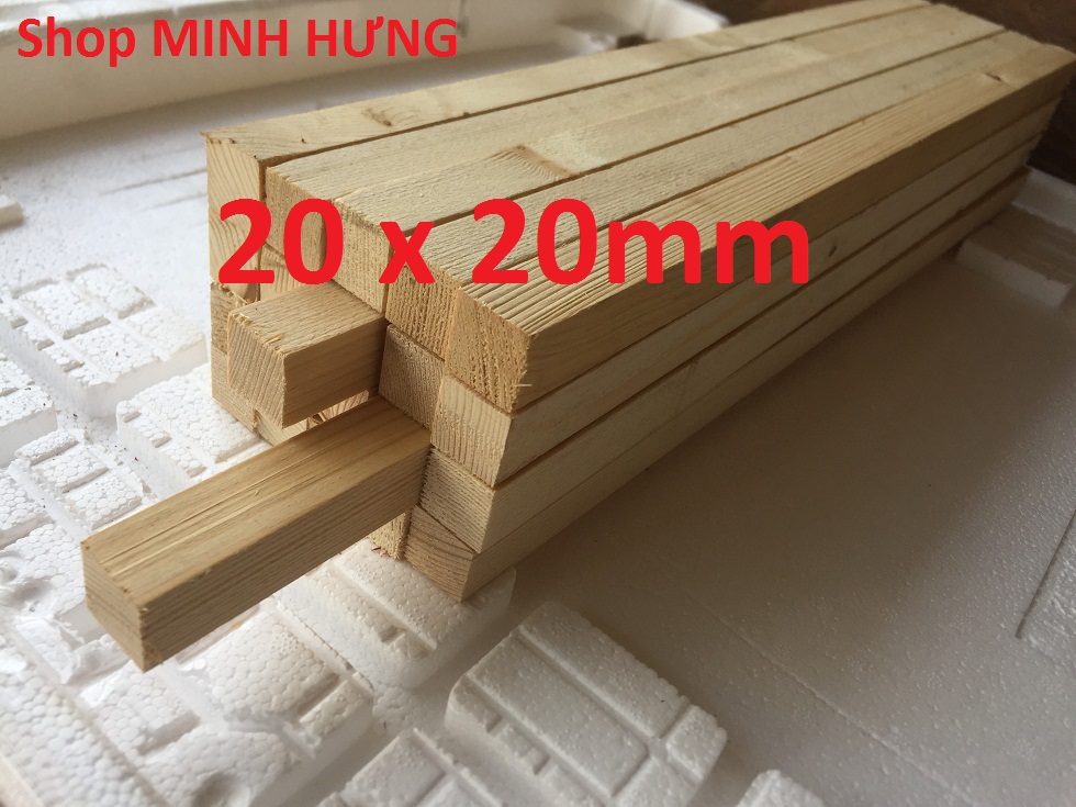 Gỗ thông vuông 2cm x dài 95cm - Combo 10 cây