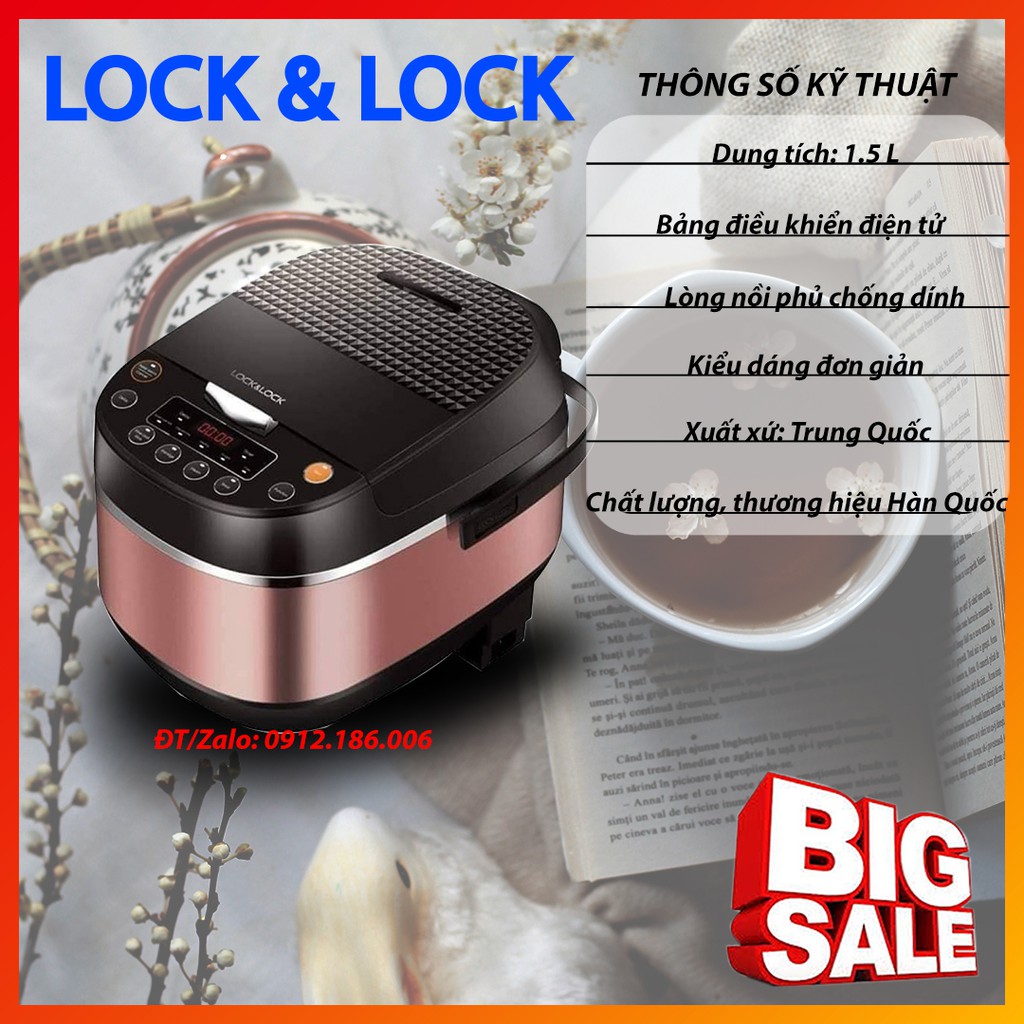 Nồi cơm điện tử 1.8L Lock&Lock EJR316BLK - Hàng chính hãng