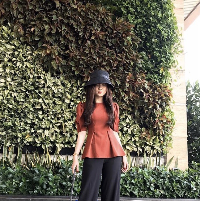[HCM]Áo Công Sở Tay Phồng Xếp Ly Eo Peplum (Hàng Cao Cấp)