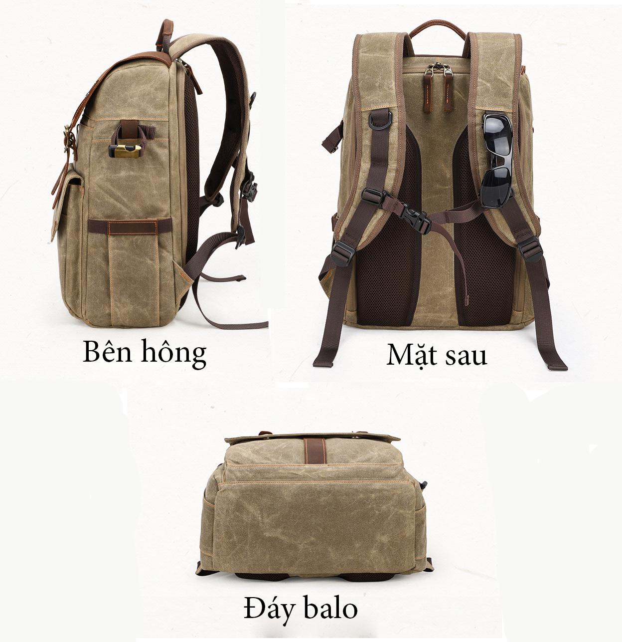 [HCM]Balo máy ảnh vải canvas cao cấp Batik full photo