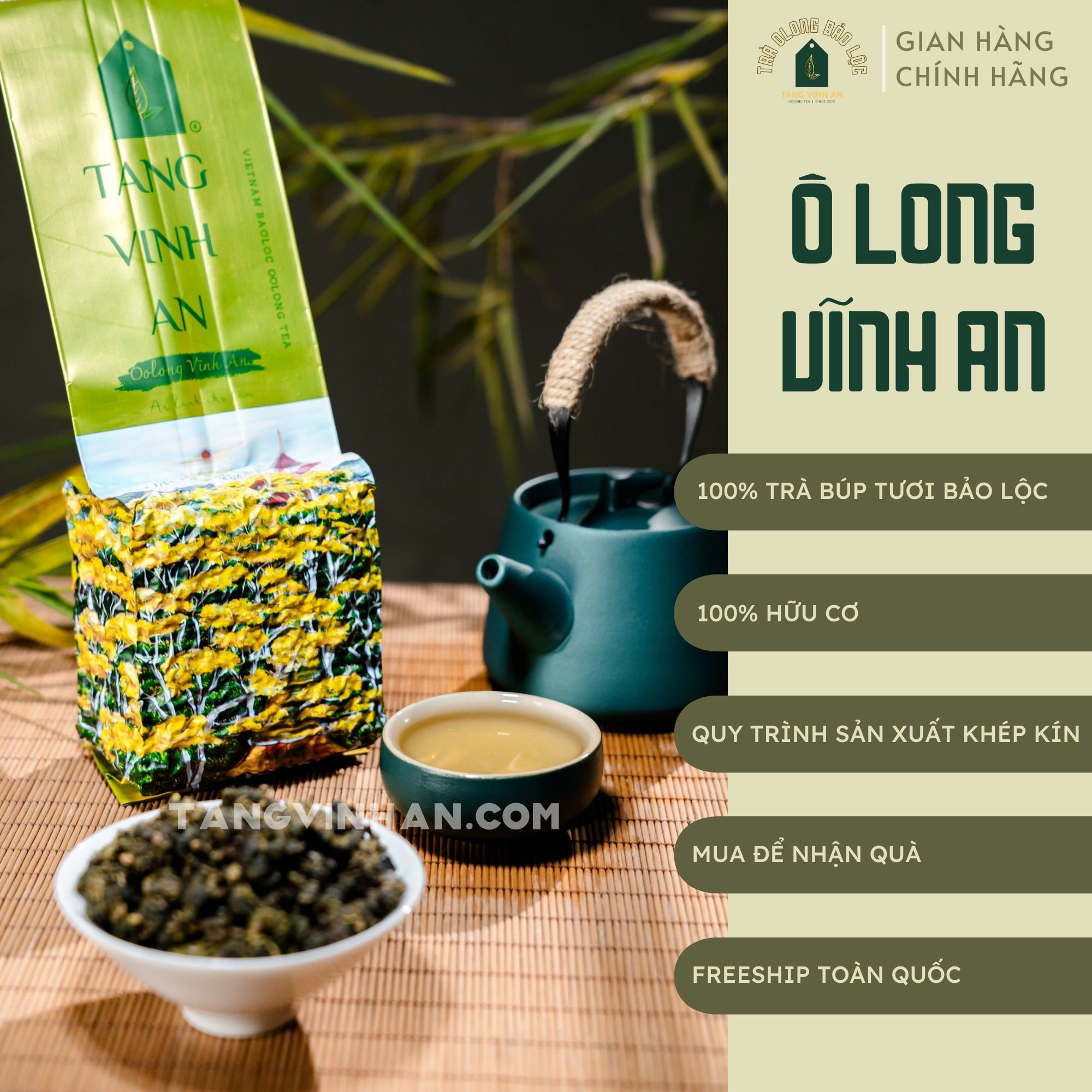 Trà Olong Vĩnh An - Trà Ô long Bảo Lộc  ( Túi 250gr)