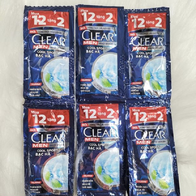 50 gói dầu gội clear men bạc hà mát lạnh (không theo dây)
