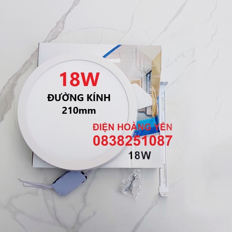 Đèn led ốp trần 18w 24w tròn nổi vuông nổi