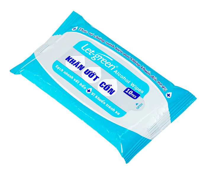 Khăn ướt cồn Let-Green 10 miếng