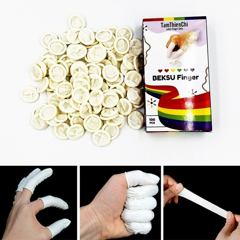 Hộp 100 Cái Bao Ngón Tay Cao Su