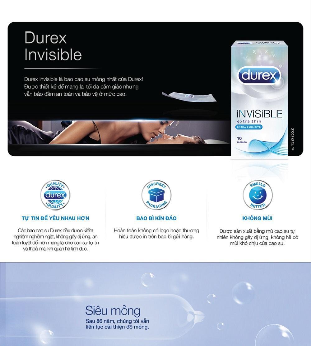 Combo 2 hộp bao cao su siêu mỏng Durex INVISIBLE+FETHERLITE Ultima