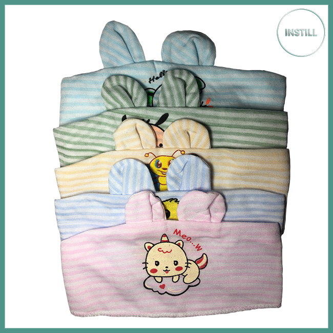 Set 5 Mũ Che Thóp Sơ Sinh Tai Thỏ Siêu Yêu Cho Bé