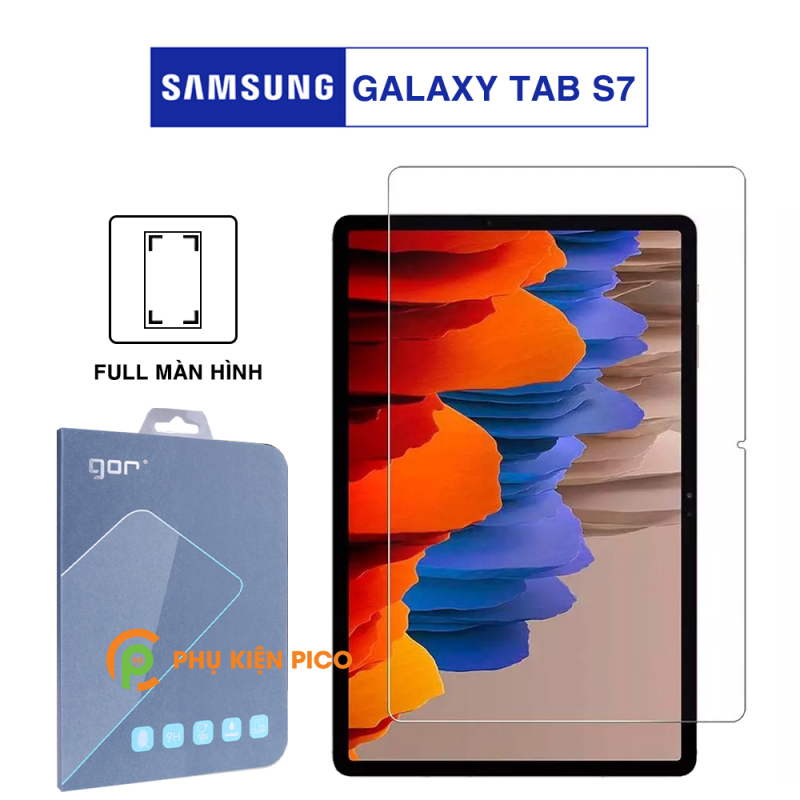 Kính cường lực Samsung Tab S7 full màn hình chính hãng Gor dùng chung với mọi loại ốp lưng – Dán màn hình Samsung Galaxy Tab S7
