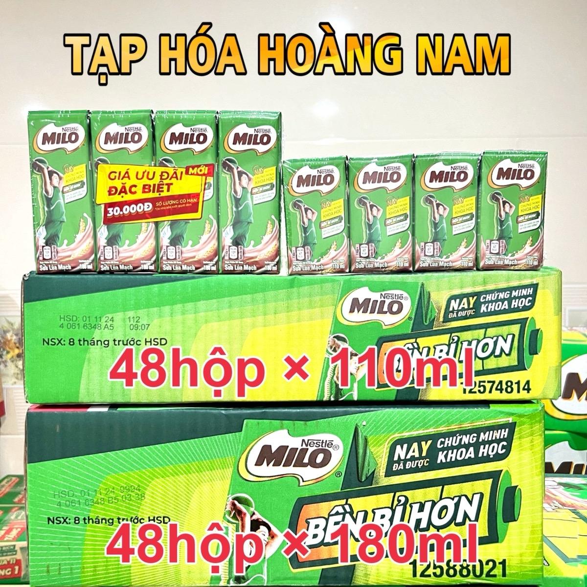 Milo Thức Uống Lúa Mạch (110ml, 180ml) thùng 48 hộp