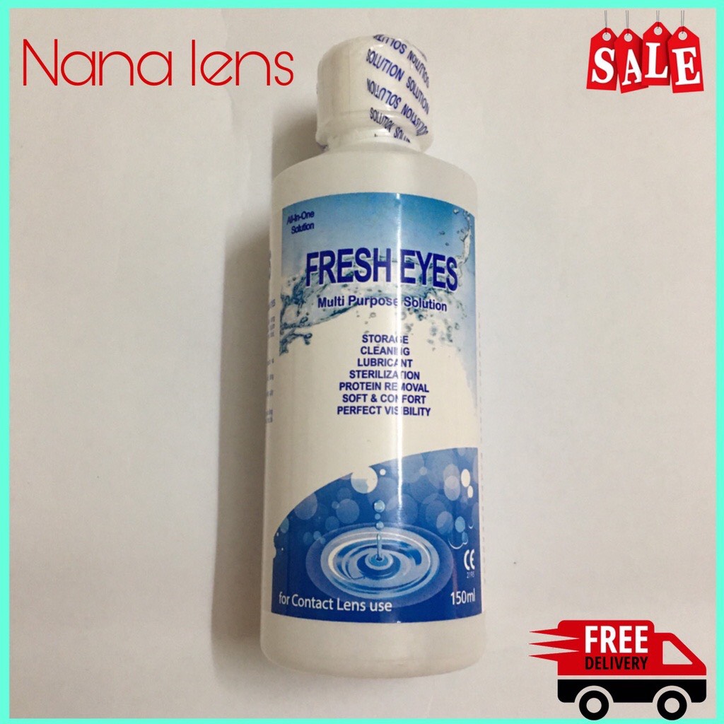 (Trợ giá ) Nước ngâm lens Fresh eyes 150ml (1 chai ngâm)