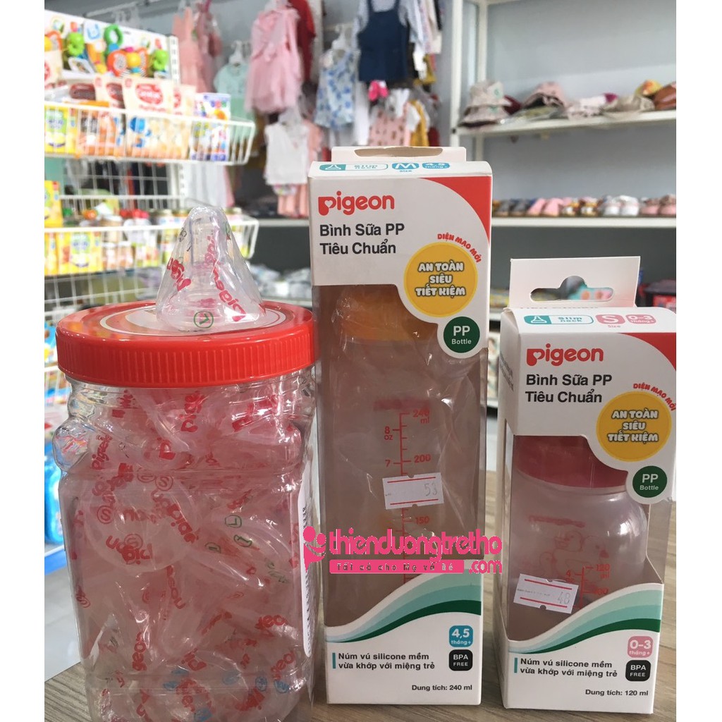 Núm Ty Silicon Bình Sữa Pigeon cổ hẹp (Việt Nam)