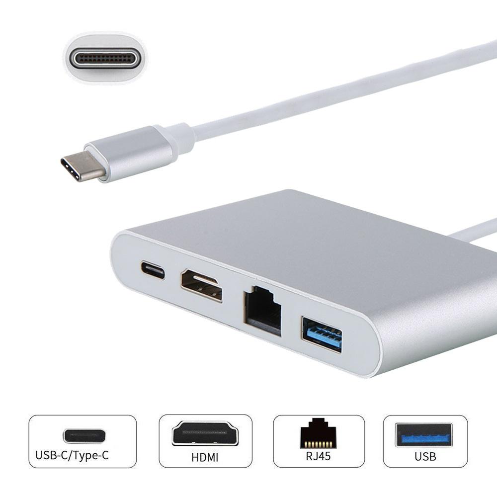 Cáp chuyển USB Type C To HDMI, Lan, Hub USB 3.0 - Cáp chuyển đổi TypeC/ USB-C