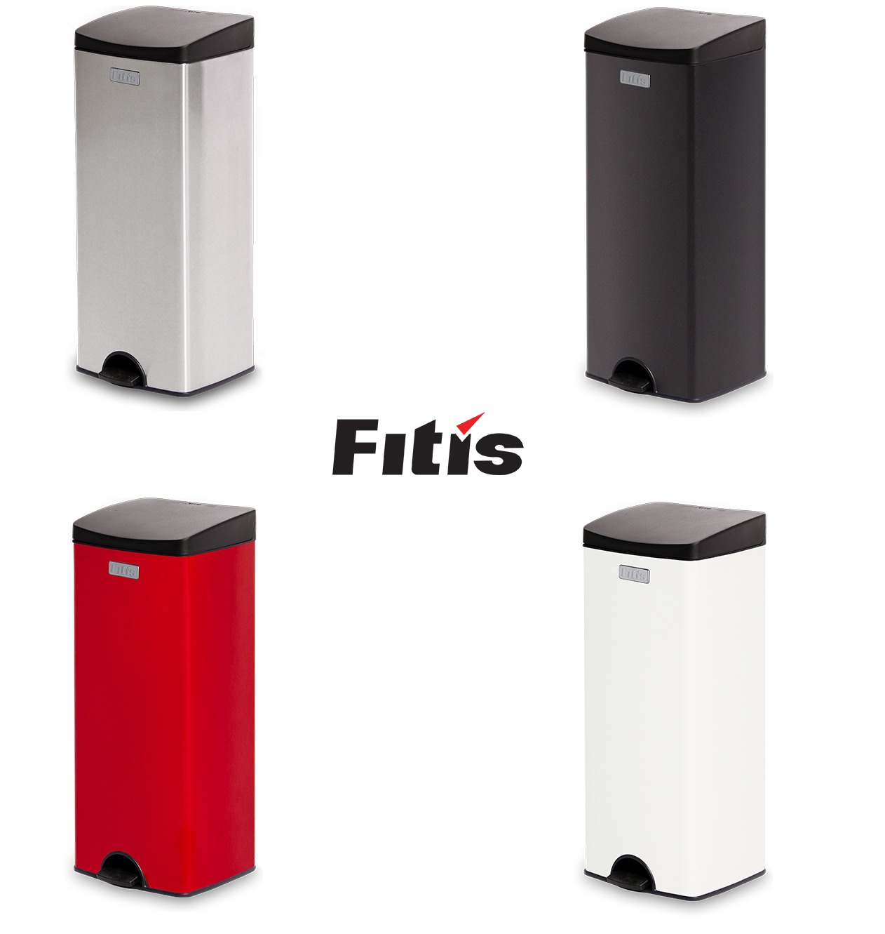 Thùng rác Fitis 22l đạp vuông lớn