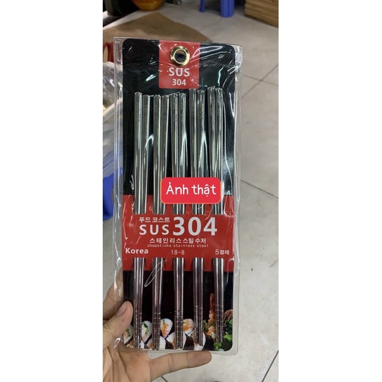 [SALE] Đũa Inox 304 SUS HQ - Hộp 5 Đôi