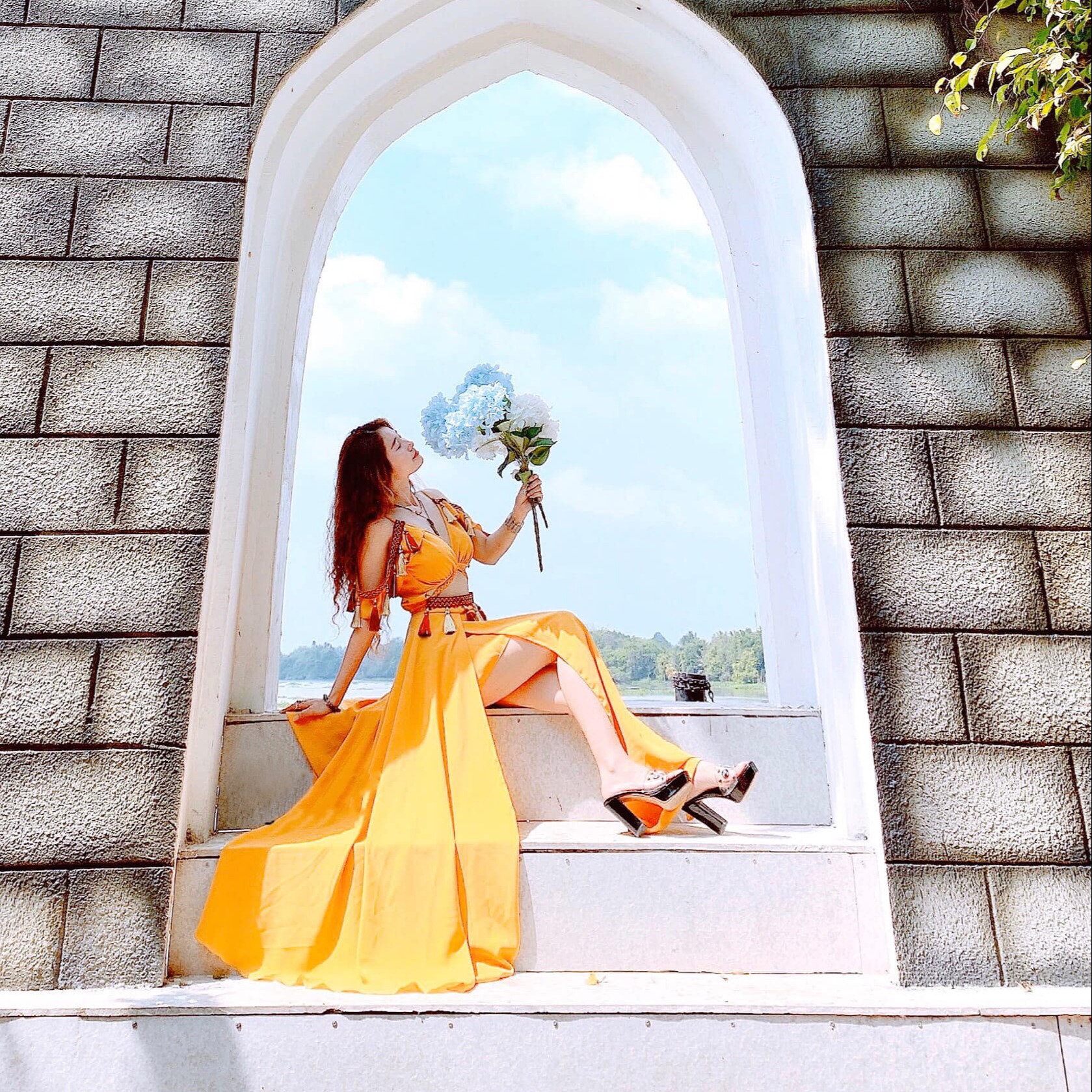 [HCM]Đầm maxi biển thổ cẩm phong cách boho