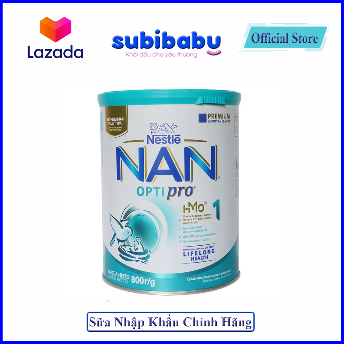 Sữa Nan Nga 800g số 1, 2, 3, 4