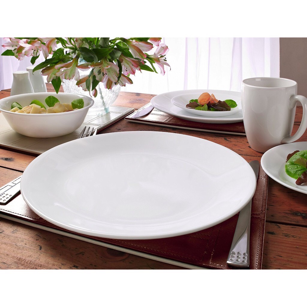 Corelle USA - Winter White Frost - 01 Dĩa Cạn Trắng Trơn 6010828 ~26cm 110 N-LP