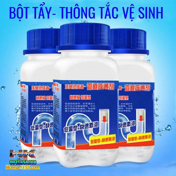 Bột thông tắc cống Cực Mạnh, bột tẩy vệ sinh bồn cầu