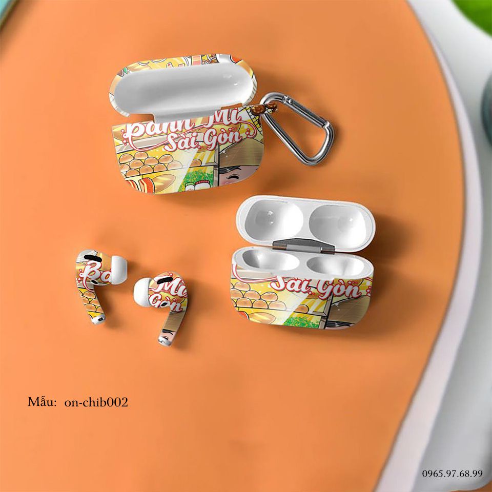 Decal Skin dán AirPods Pro mẫu Bánh mỳ Sài Gòn - Chib002