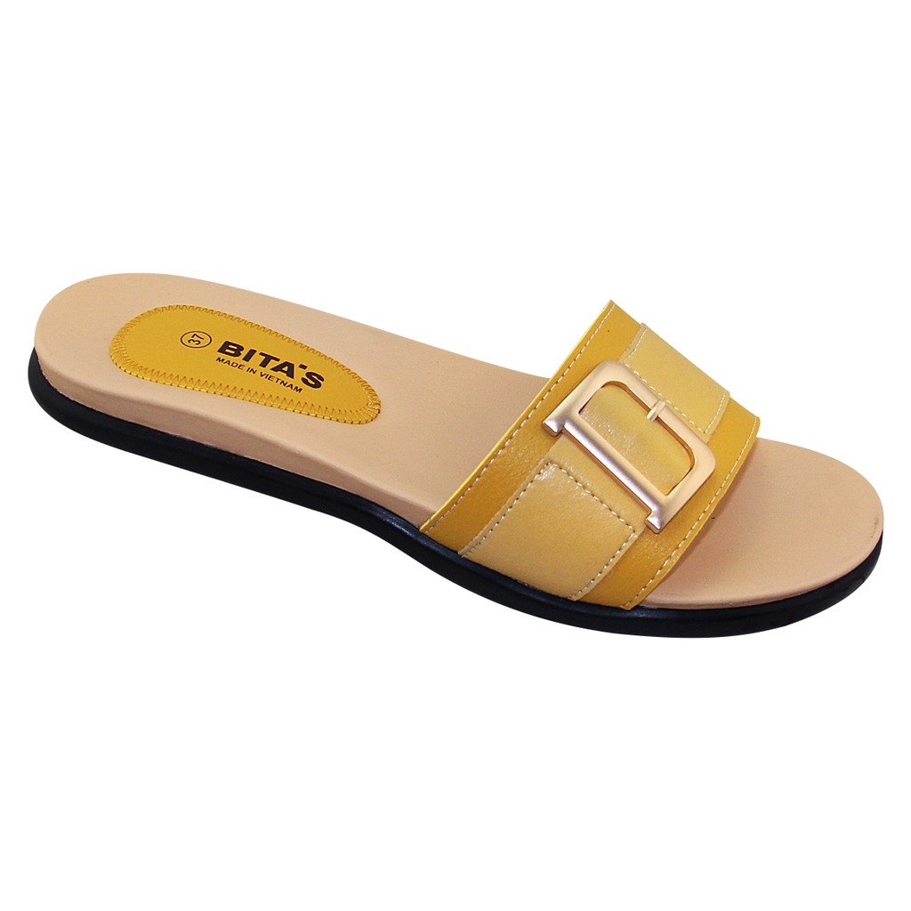 [Mã BMLTA50 giảm 10  đơn 150K] Dép nữ Bita's DYN.132 (Đen   Kem   Vàng)