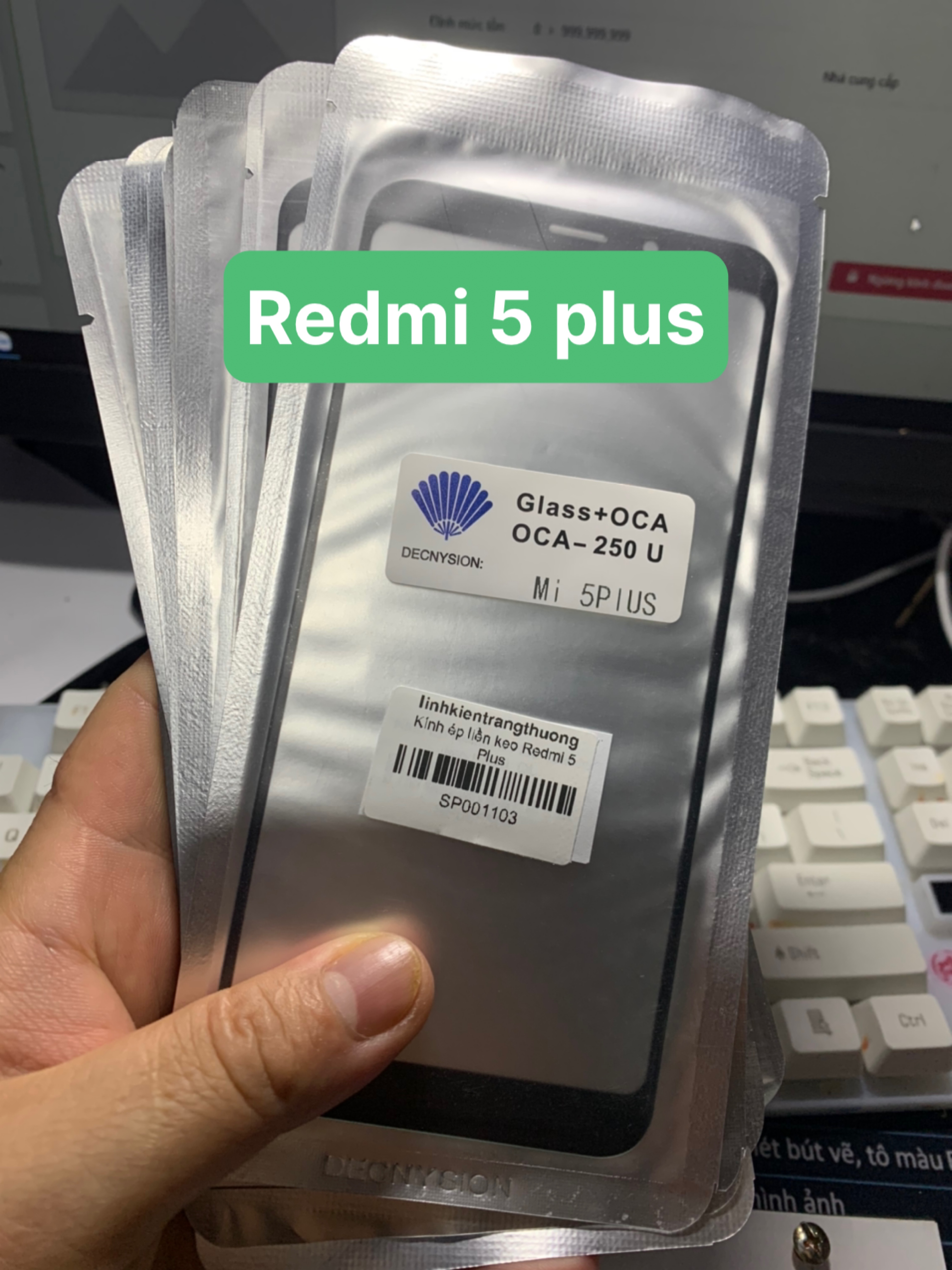 Kính ép liền keo xiaomi redmi 5 plus