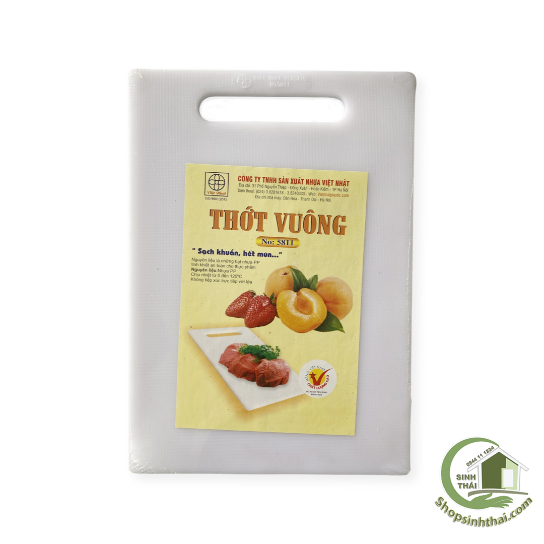 Thớt nhựa trắng vuông - Thớt chữ nhật size lớn 22cm x 31cm