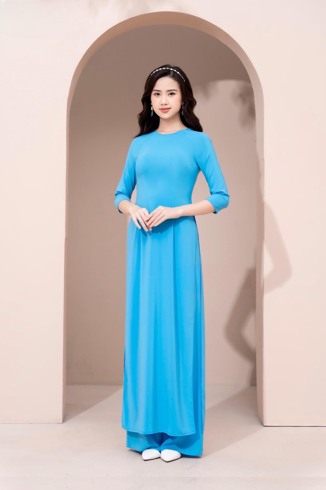 Áo dài trơn lụa nhật các màu- siêu xinh