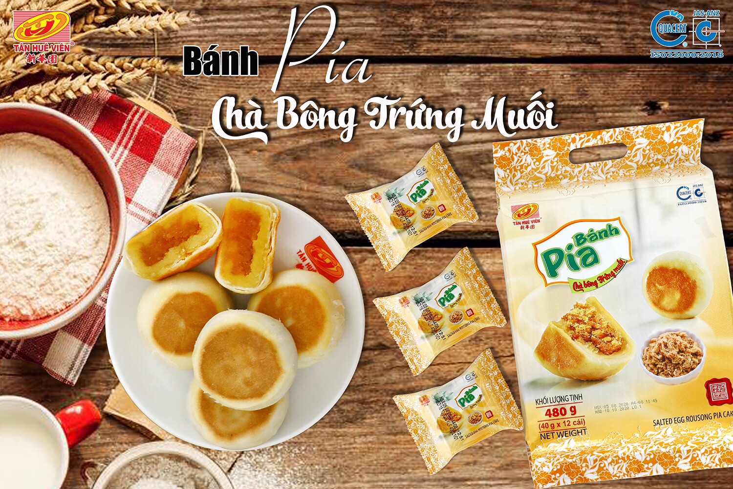 BÁNH PÍA MINI CHÀ BÔNG TRỨNG MUỐI (480g_12 cái)