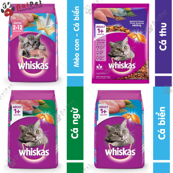 Thức Ăn Hạt Cho Mèo Lớn Và Mèo Con Whiskas