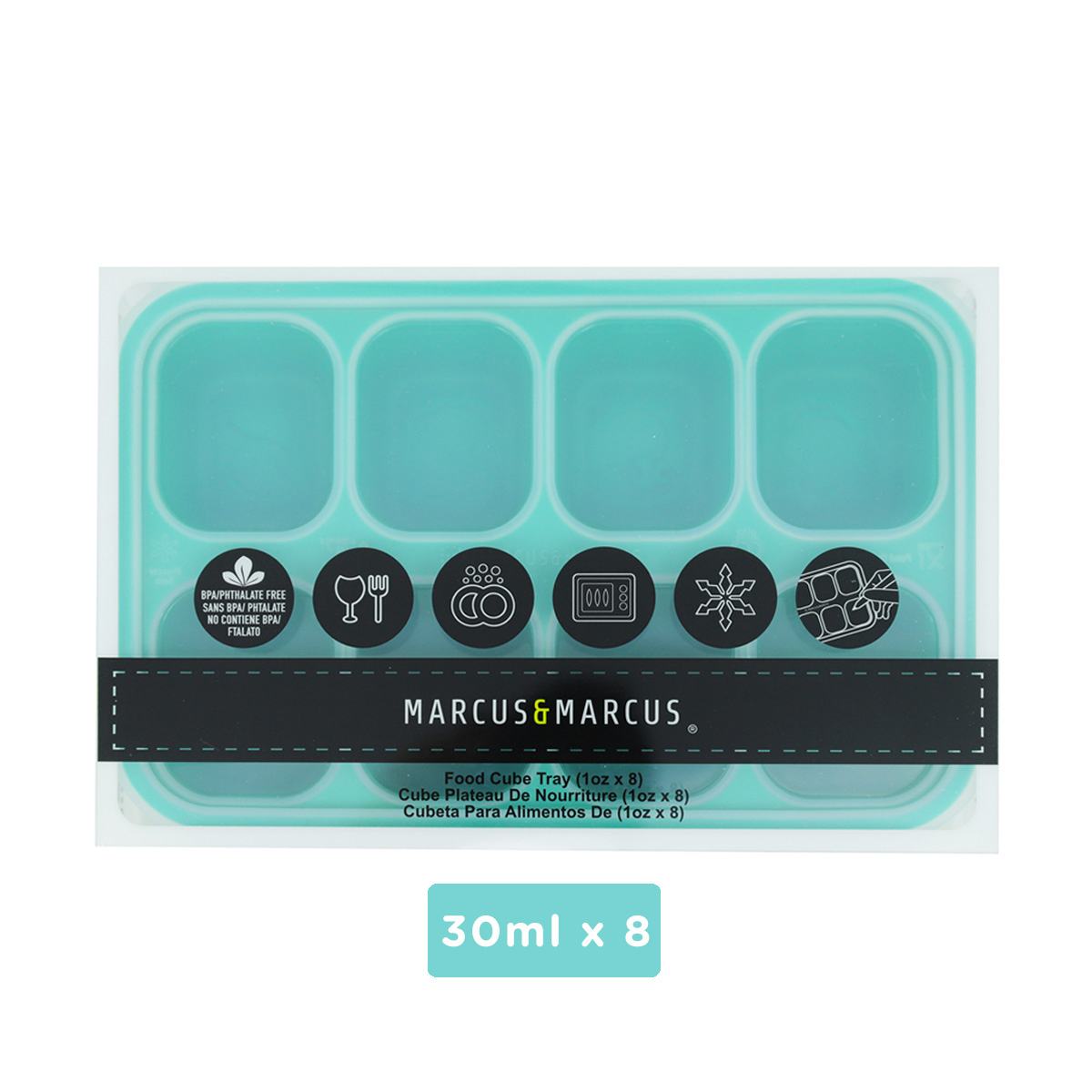 Khay silicon trữ đông đồ ăn dặm cho bé Marcus & Marcus - Ollie (30ml x 8 ngăn)