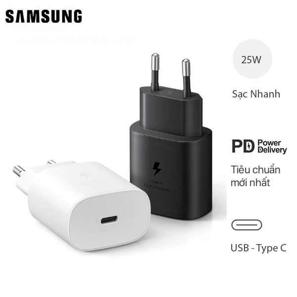 Bộ Sạc Nhanh Samsung 25w Chính Hãng, Củ Sạc Nhanh Samsung Cổng Type C Cho Samsung Note 10 Note 20 A71 A70 A80 A90 S20 S20+ S20 Ultra, Có Thể Dùng Cho Các Dòng Máy Samsung, Oppo, Realme, Xiaomi...Vv