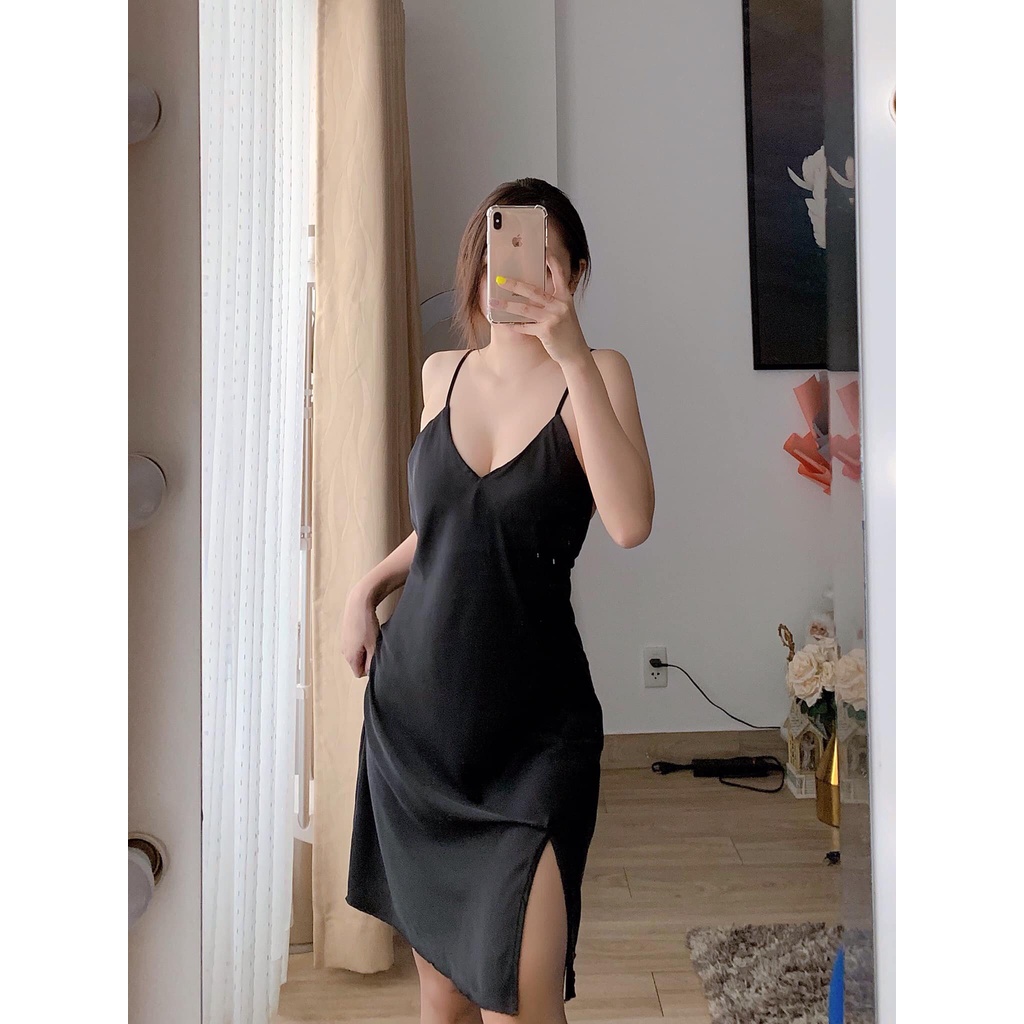 Sx 676 - váy ngủ lụa Lụa satin đến 65kg  - đầm ngủ lụa cao cấp -KellyWang