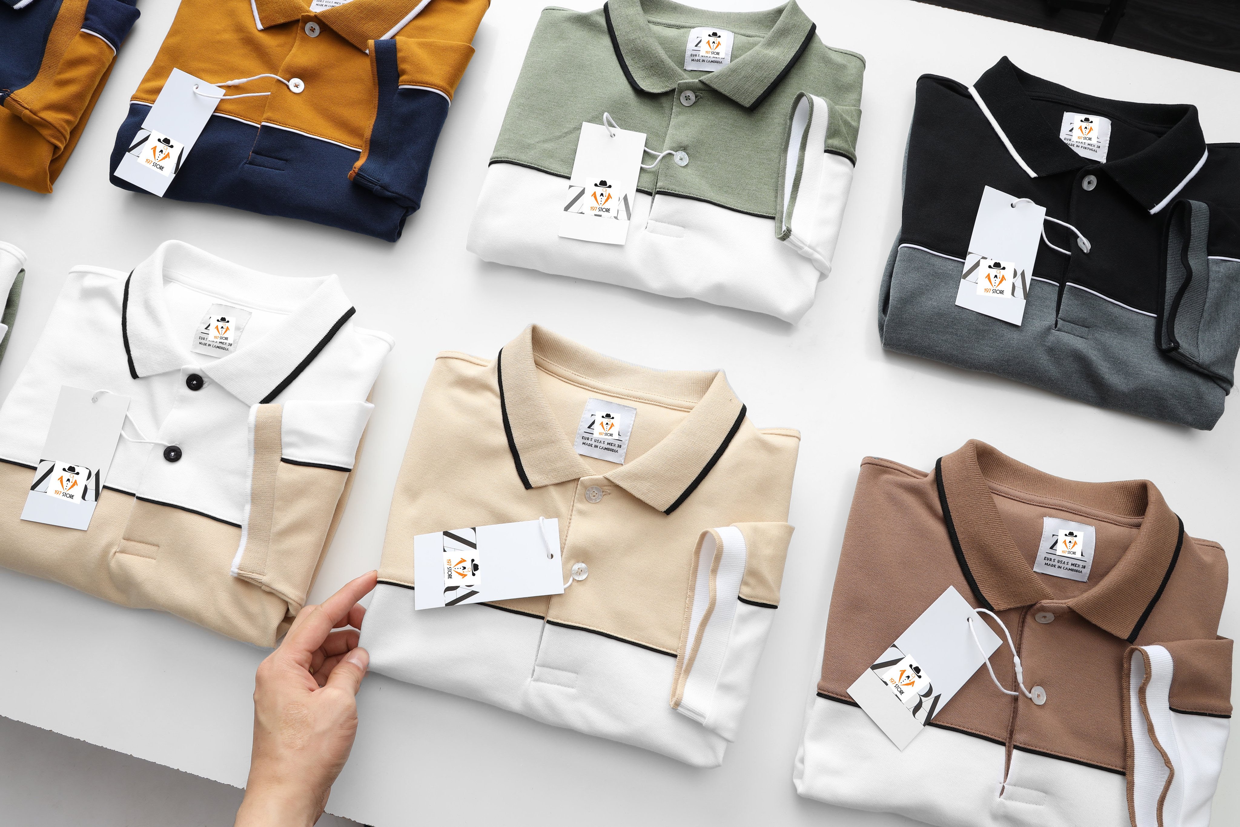 Áo thun polo nam có cổ Zara