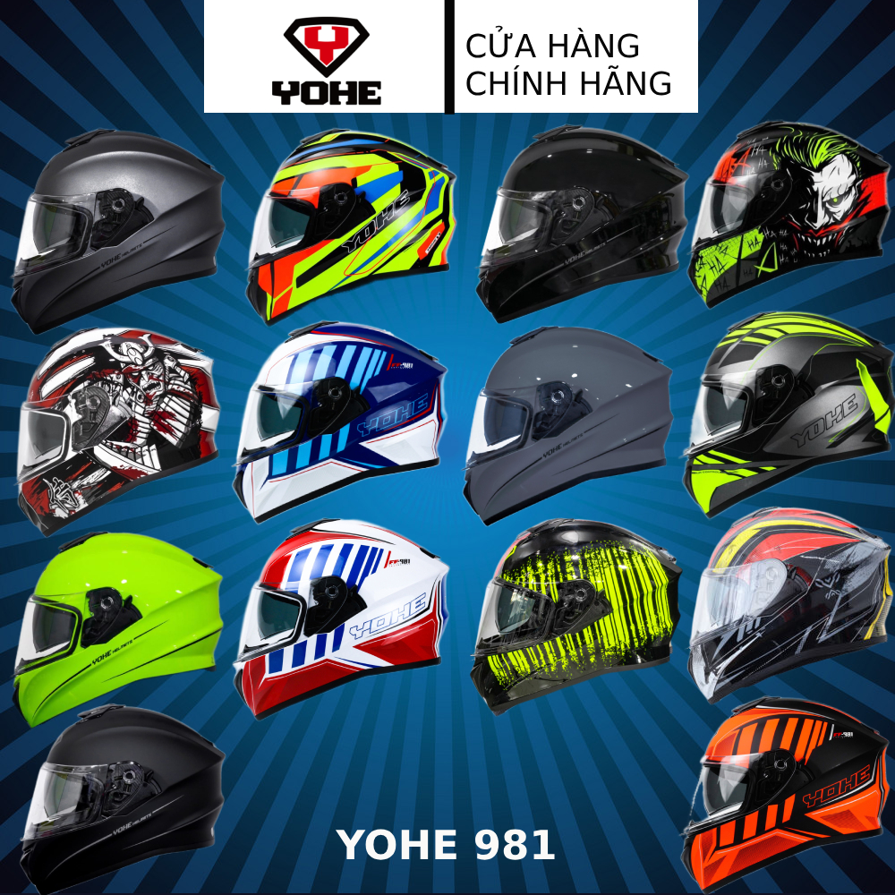 Mũ bảo hiểm FULLFACE YOHE 981 chính hãng - MŨ BẢO HIỂM LÁI XE AN TOÀN