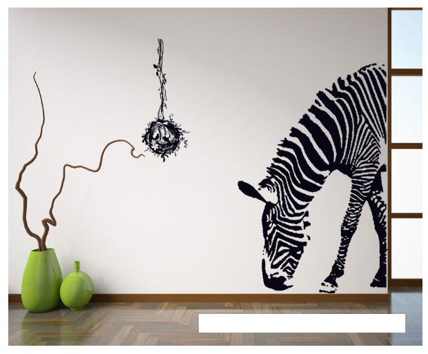 [HCM]Decal trang trí tường - Ngựa Vằn Đen tinh tế