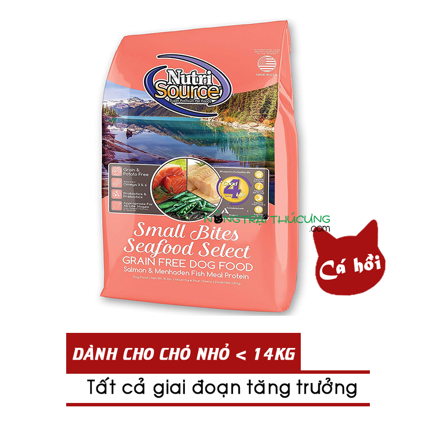 Thức ăn hạt cho chó NUTRISOURCE Small Bites Seafood Select Grain Free - [Nông Trại Thú Cưng]