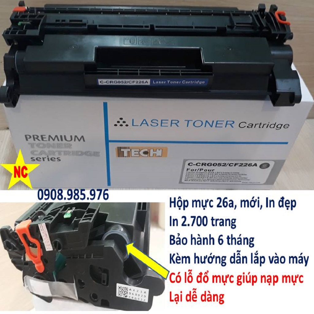 Hộp mực 26a, Hp Pro M402, m402d, m402n, m402dn, m402dw, M426, m426fn, m426dfn. Là hộp mực máy in có mã CF226a, Catridge CF226a