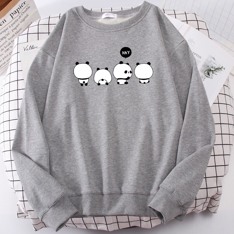 [Hoàn Tiền 15%] ÁO SWEATER IN 4 CON GẤU TRÚC (NHIỀU MÀU)