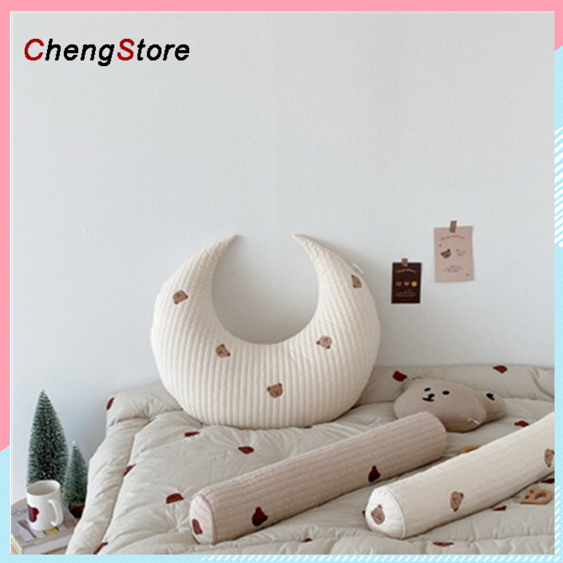 Gối Chăm Sóc Trẻ Sơ Sinh Đa Năng Gối Ngủ Em Bé-Gối Mặt Trăng Bằng Cotton Có Thể Tháo Rời Đệm Sofa Trang Trí Nội Thất