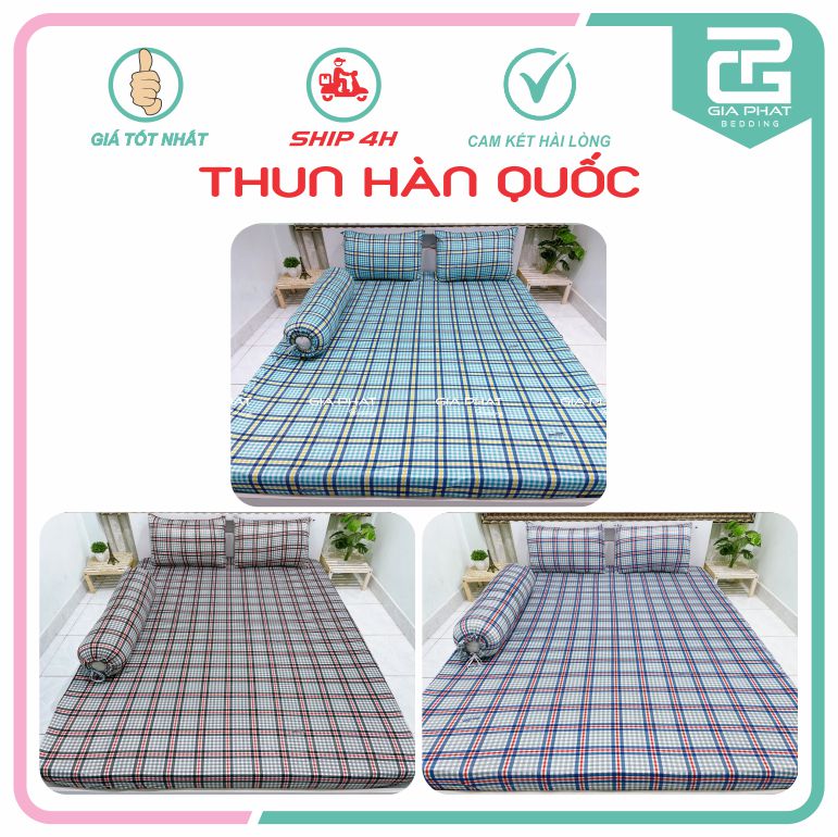 Korean Elastic Bed Sheet Set 4 Pieces (1 Sheet + 2 Pillowcases + 1 Body Pillowcase)